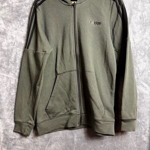 Adidas Men's Olive Zip-Up Sweater